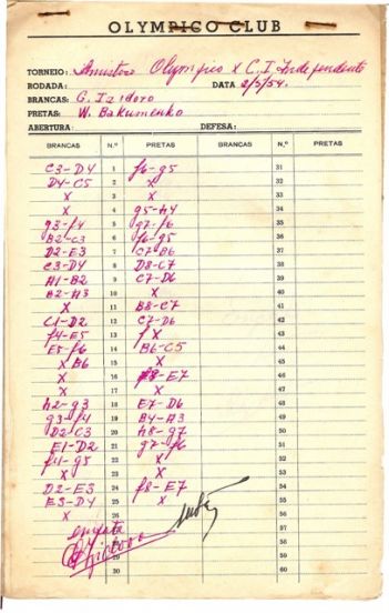 Planilha histórica do Olímpico Clube